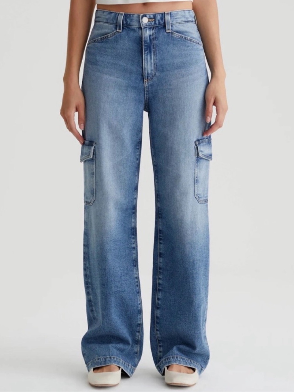 AG Adriano Goldschmied Gatina Wide Leg Cargo Pant Jeans